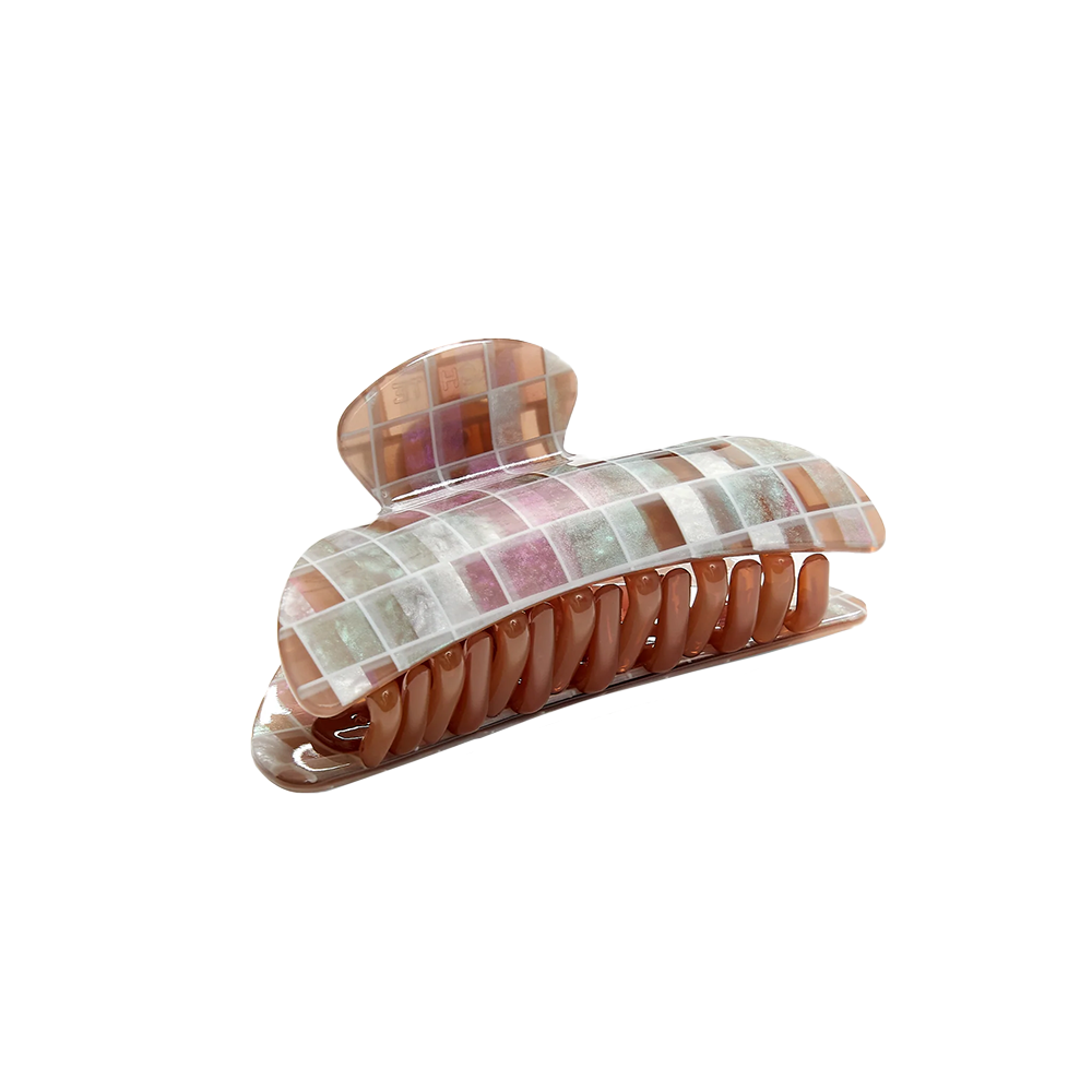 Machete Machete Midi Claw Hair Clip - Brown Shell Checker