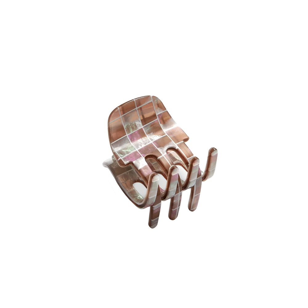 Machete Mini Claw Hair Clip - Brown Shell Checker