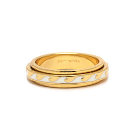 Pura Vida Pura Vida - Enamel Wave Fidget Ring - Gold -