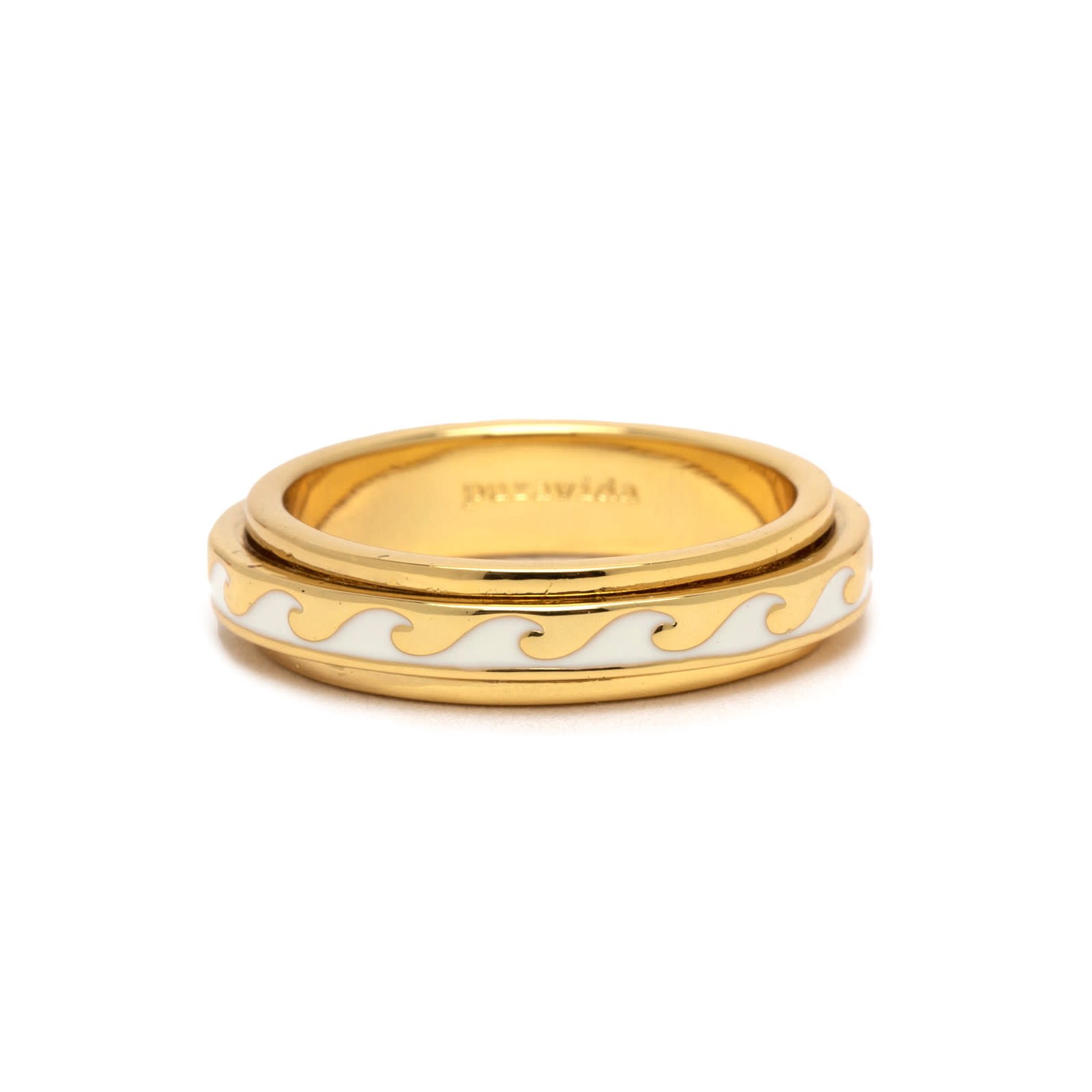 Pura Vida Pura Vida - Enamel Wave Fidget Ring - Gold -