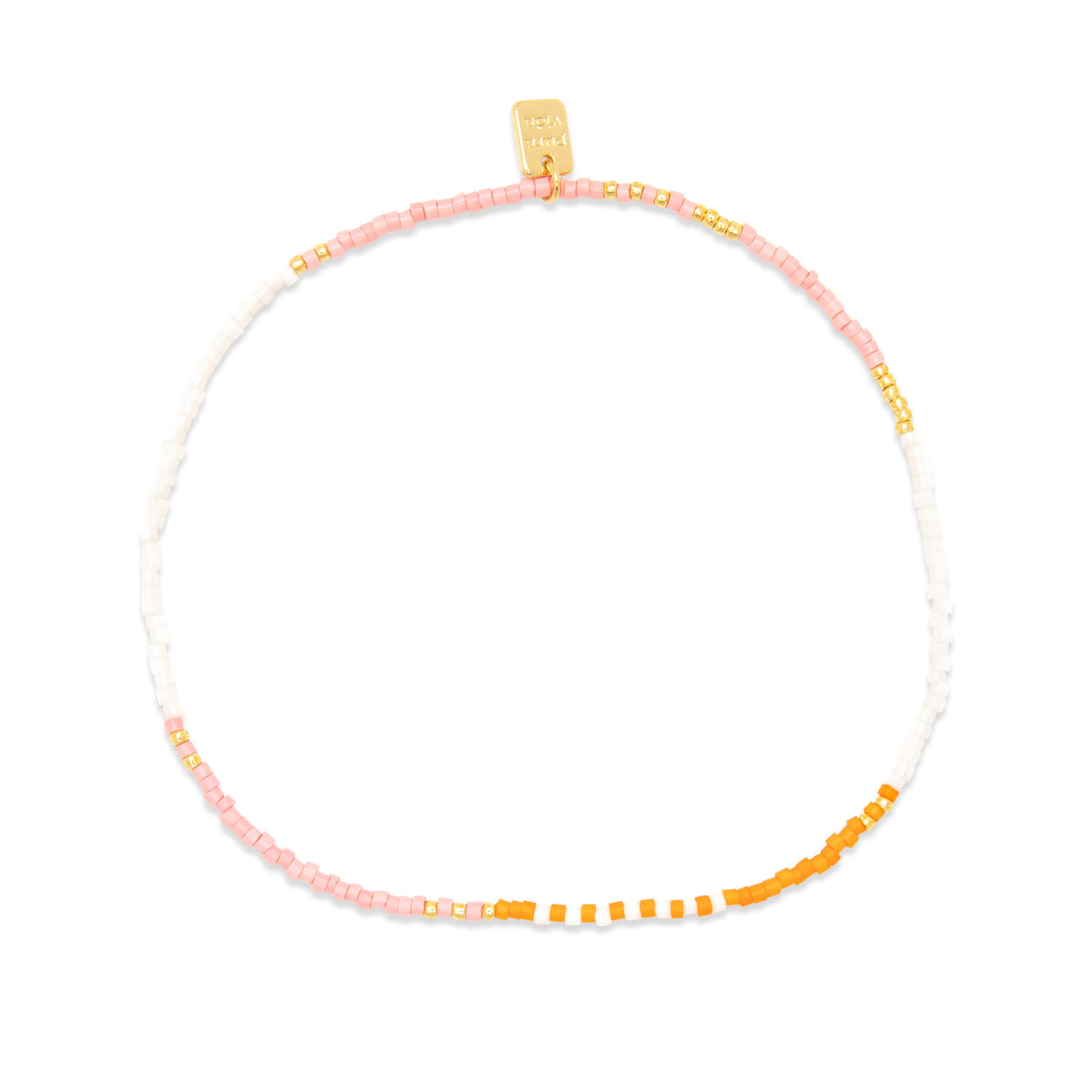 Pura Vida - Seed Bead Gold Stretch Anklet - Warm Breeze