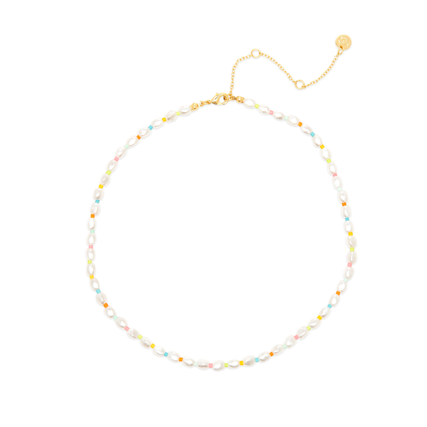 Pura Vida Rainbow Pearl Choker - Gold