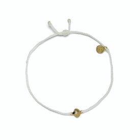 Pura Vida Pura Vida Charm Anklet - Gold Scallop - White