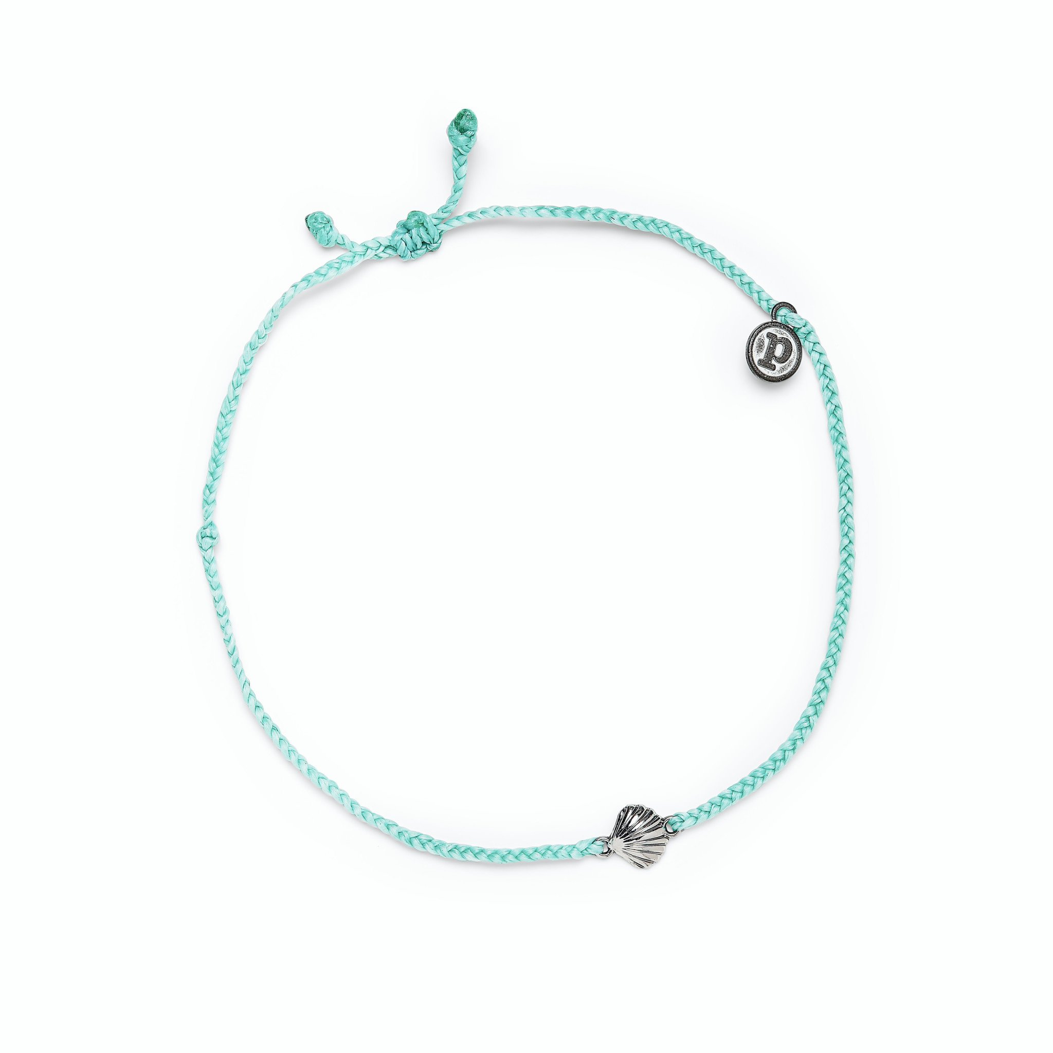 Pura Vida Pura Vida Charm Anklet - Silver Scallop - Sea Foam