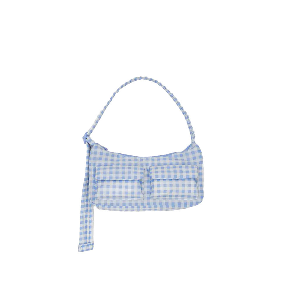 Baggu Baggu Cargo Shoulder Bag - Light Blue Gingham