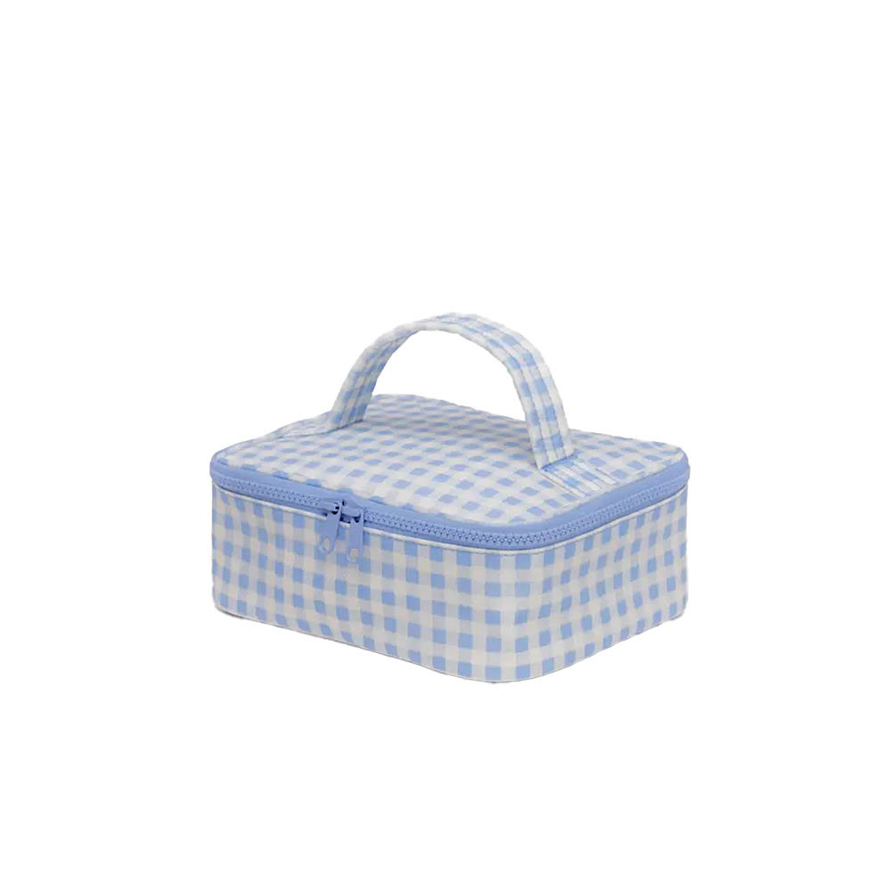 Baggu Small Cosmetic Case - Light Blue Gingham