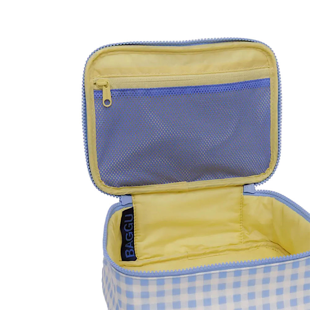 Baggu Small Cosmetic Case - Light Blue Gingham
