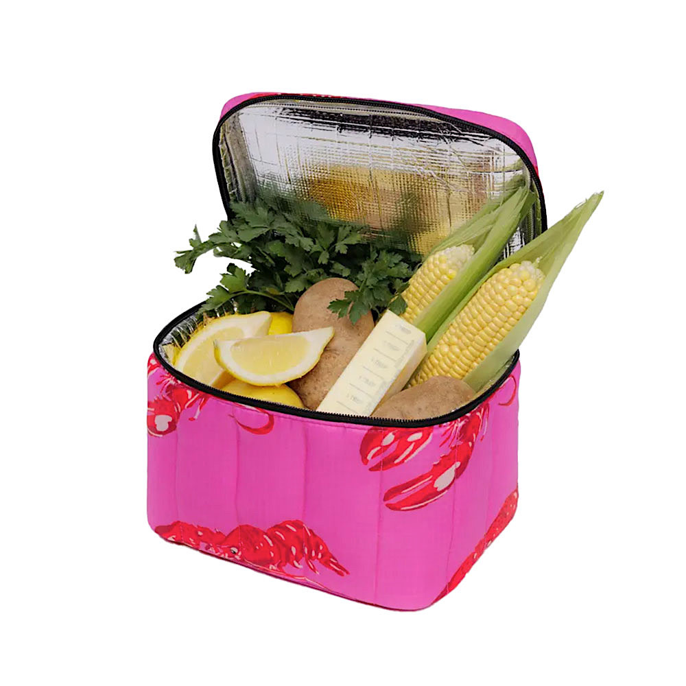 Baggu Puffy Lunch Bag - Pink Lobster