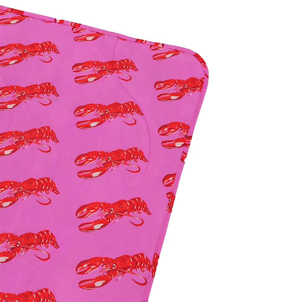 Baggu Puffy Picnic Blanket - Pink Lobster