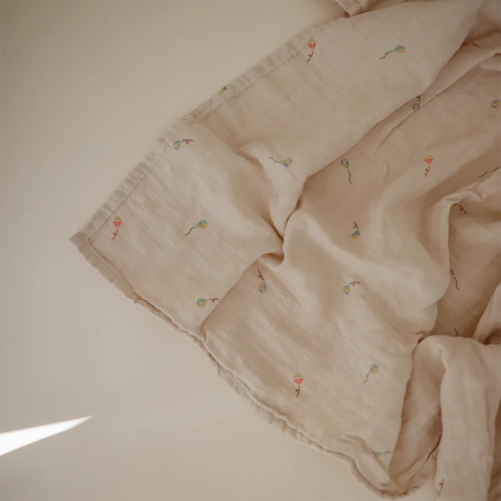 Mushie Swaddle Blanket - Kites