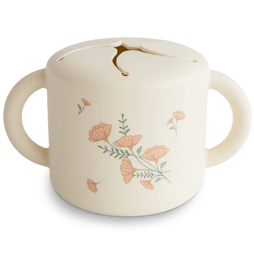 Mushie Snack Cup - Pink Flowers