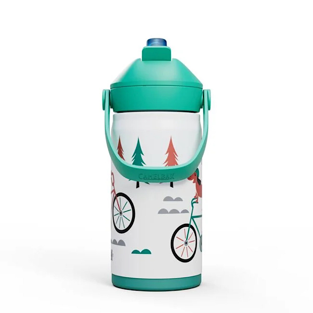 CamelBak Thrive Flip Straw Insulated Stainless Steel Kids Bottle 12 oz - Biking Dogs