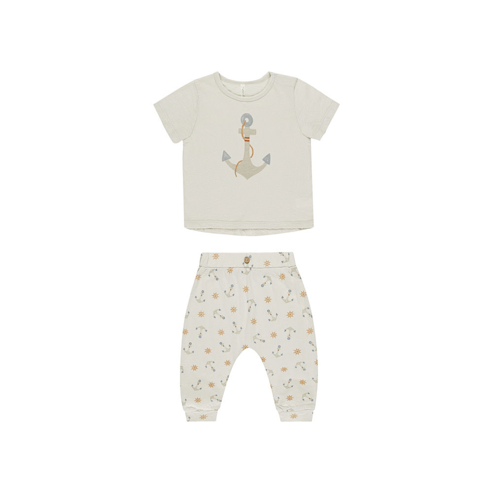 Rylee + Cru Tee + Slouch Pant Set - Anchors