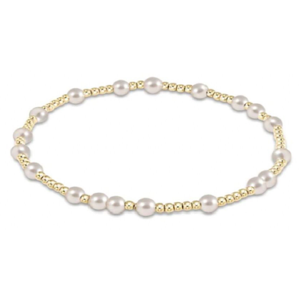 ENewton Egirl - Gold Pearl Pattern Bracelet - Hope Unwritten - 4mm