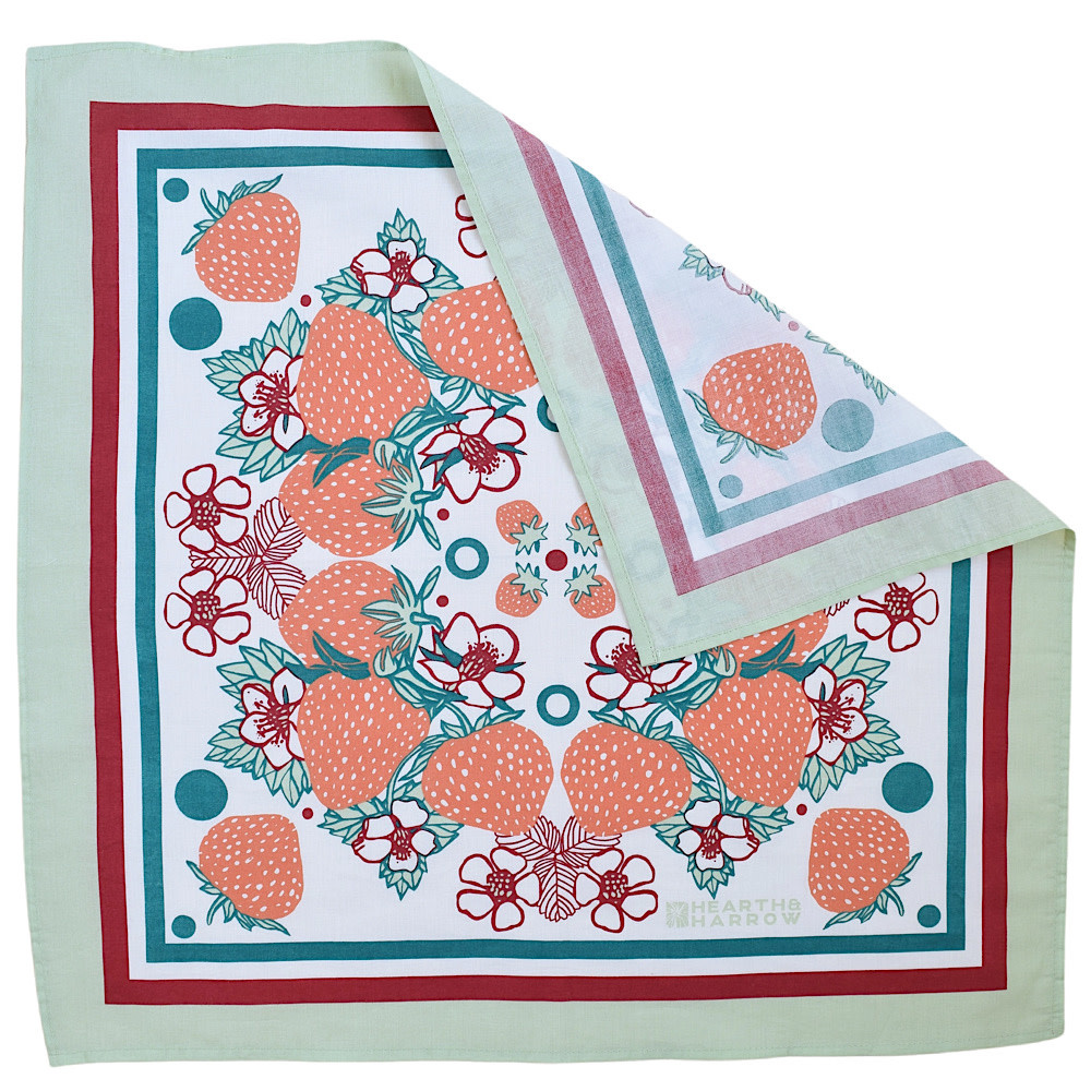 Hearth & Harrow Cotton Bandana - Strawberry Patch