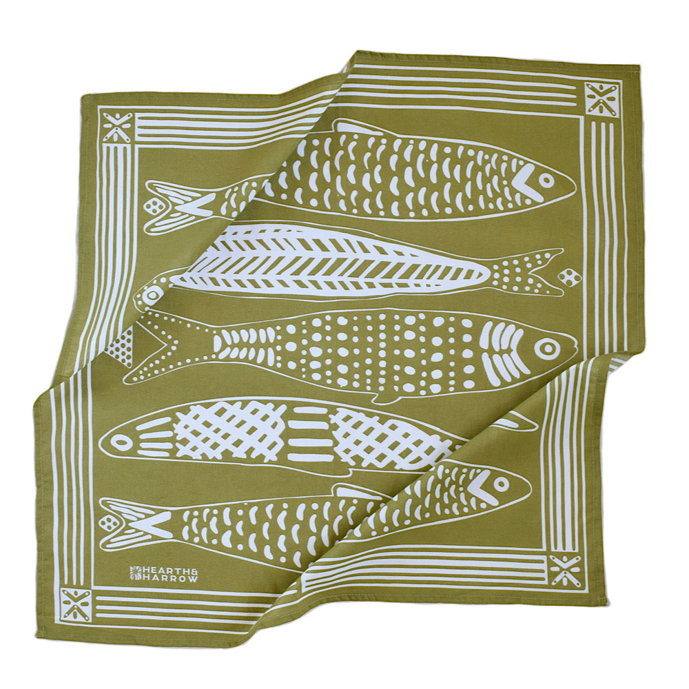 Hearth & Harrow Cotton Bandana - Olive Sardine