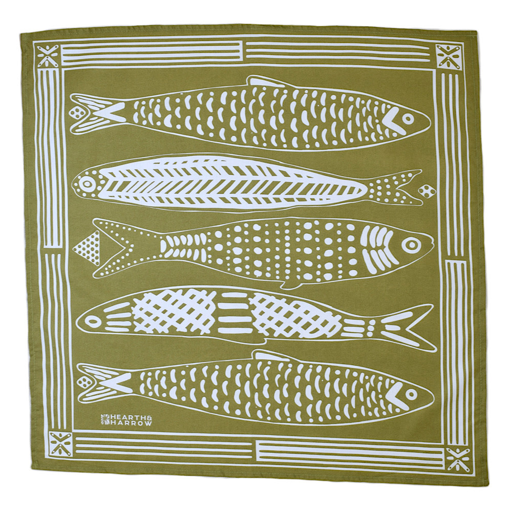 Hearth & Harrow Cotton Bandana - Olive Sardine