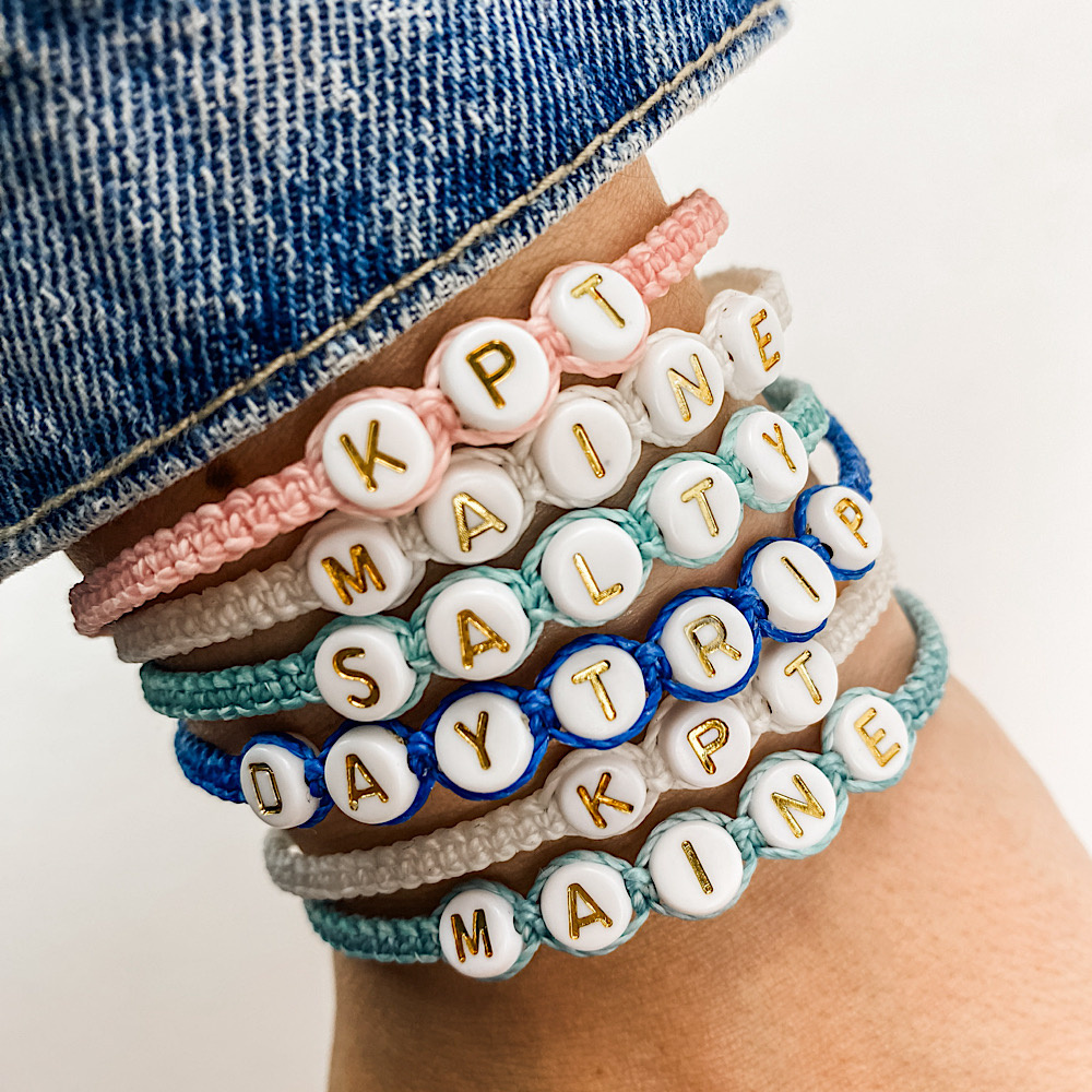 Pura Vida - Alphabet Bead Bracelet - Custom KPT - White