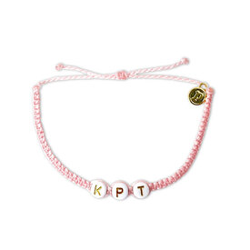 Pura Vida Pura Vida - Alphabet Bead Bracelet - Custom KPT - Baby Pink