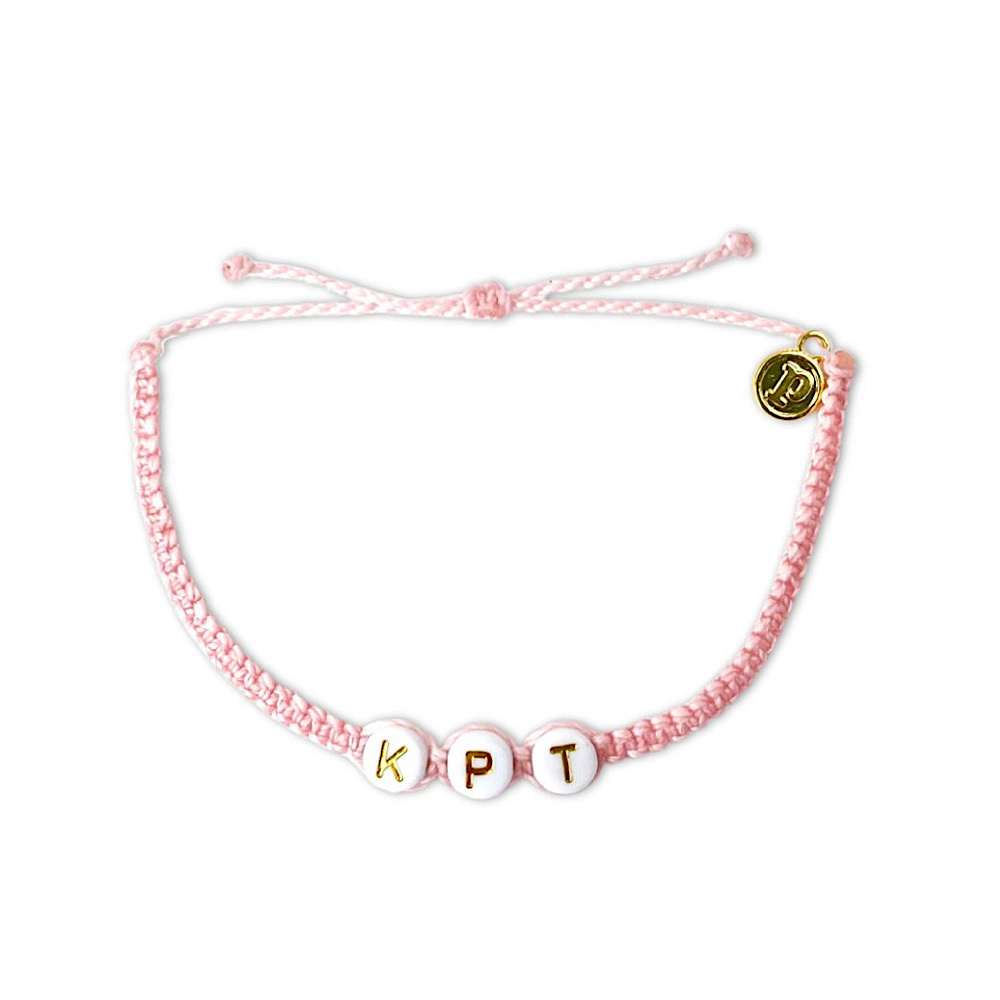Pura Vida Pura Vida - Alphabet Bead Bracelet - Custom KPT - Baby Pink