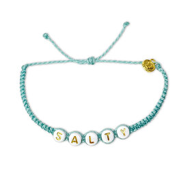 Pura Vida Pura Vida - Alphabet Bead Bracelet - Custom SALTY - Seafoam