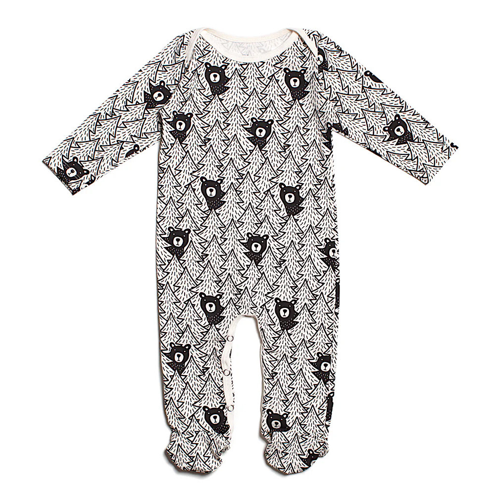 Winter Water Factory Footed Romper - Bears Black