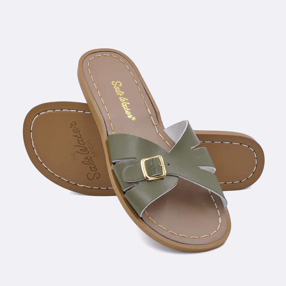 Salt Water Sandals Adult Classic Slides - Olive