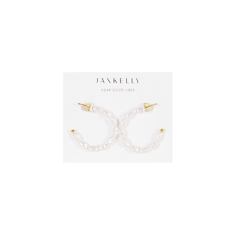 JaxKelly JaxKelly Multi Pearl Hoop Earrings
