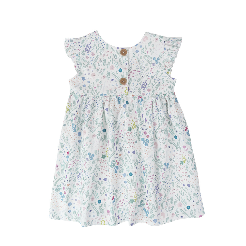 Two Little Beans Ruffle Dress - Make Waves