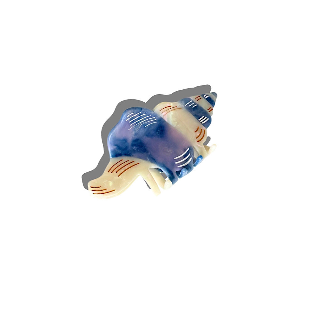 Solar Eclipse Conch Shell Claw Hair Clip - Blue