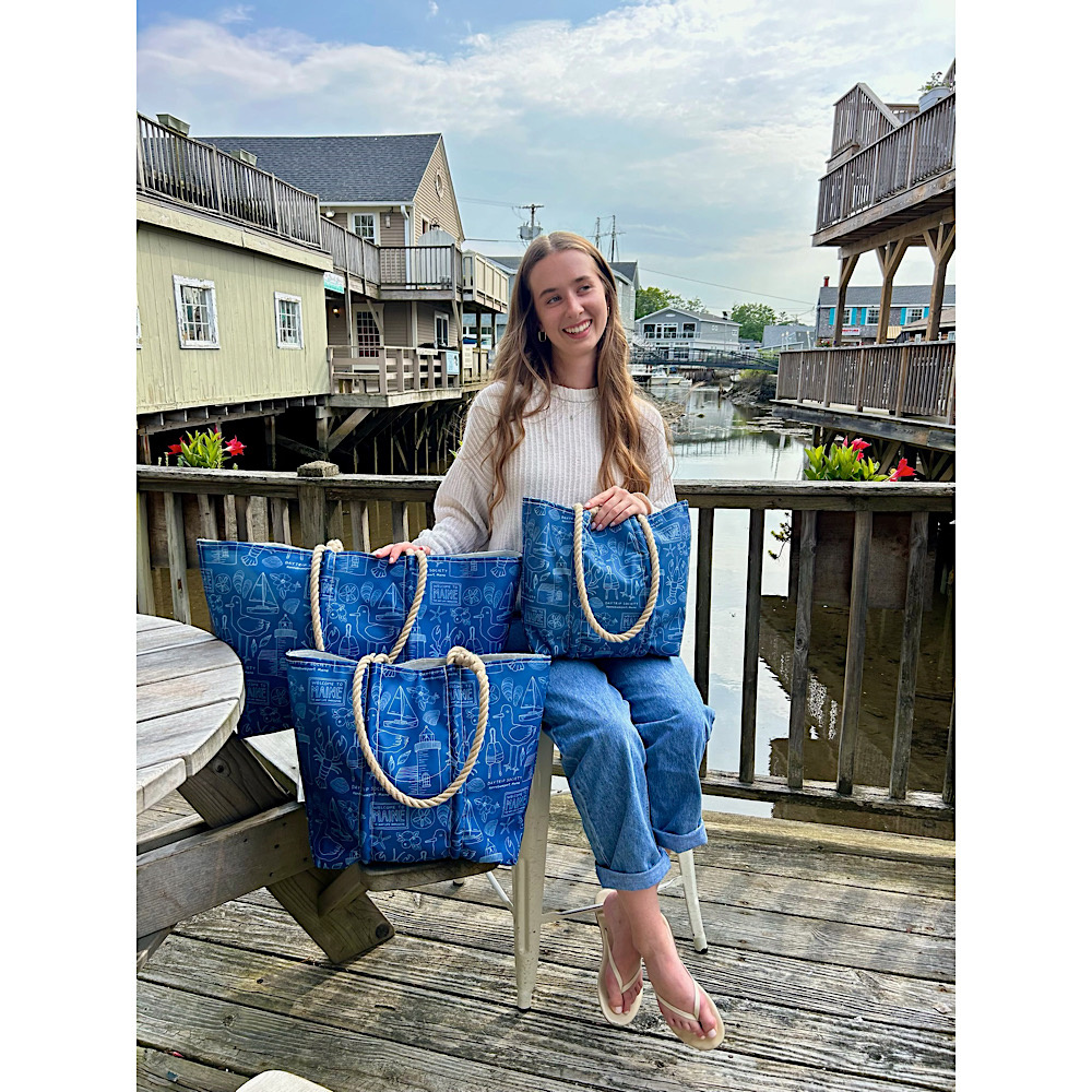 Sea Bags x Daytrip Society - Custom Kennebunkport Icons - Large Tote - Hemp Handle