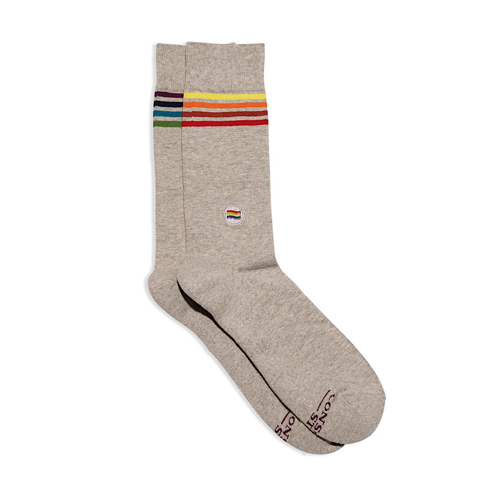 Conscious Step Conscious Step Crew Socks - Rainbow Stripes