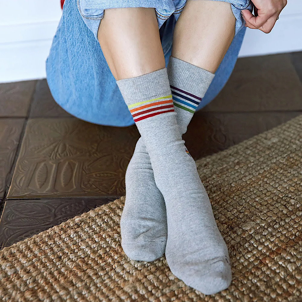 Conscious Step Crew Socks - Rainbow Stripes