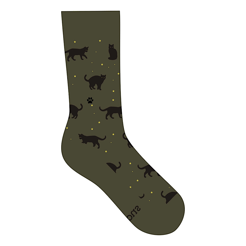 Conscious Step Crew Socks - Green Cats