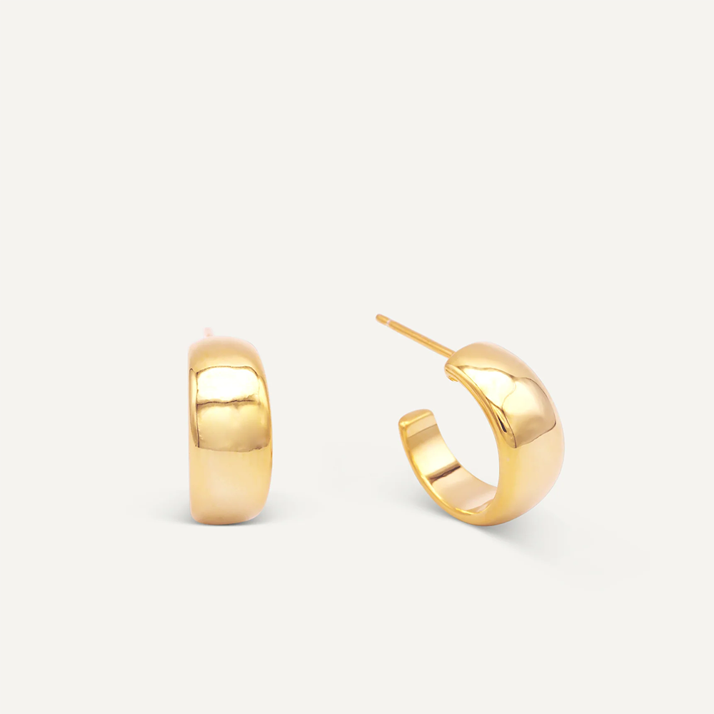 JaxKelly Wide Hoop Earrings - Gold