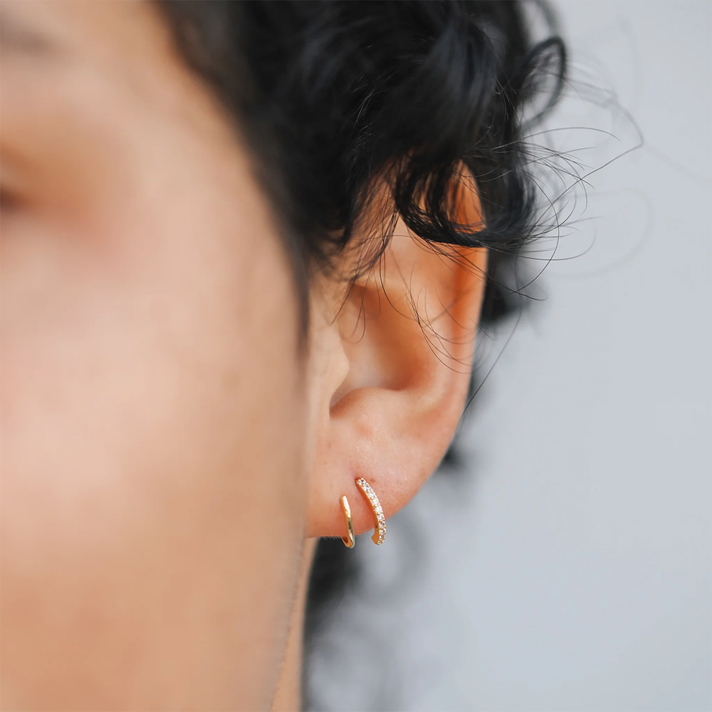 JaxKelly Gold Pave Spiral Earrings