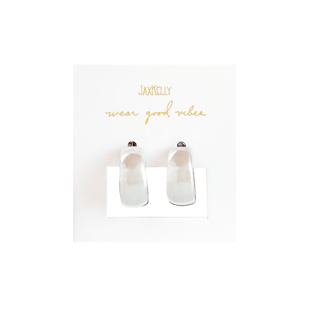 JaxKelly JaxKelly Wide Hoop Earrings - Silver