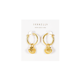 JaxKelly JaxKelly Seashell Hoop Earrings - Gold