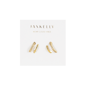 JaxKelly JaxKelly Gold Pave Spiral Earrings