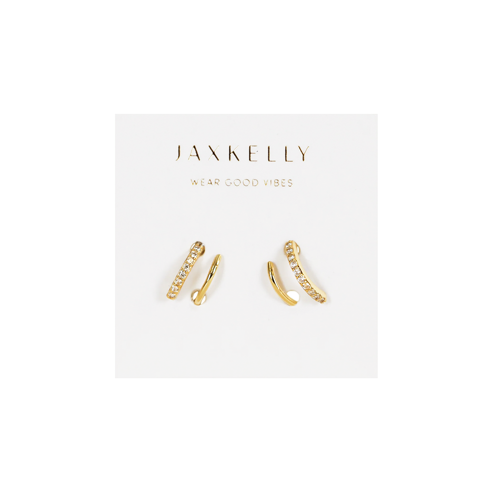 JaxKelly JaxKelly Pave Spiral Earrings - Gold