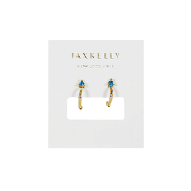 JaxKelly JaxKelly Open Mini Hoop Earrings - Blue Sapphire