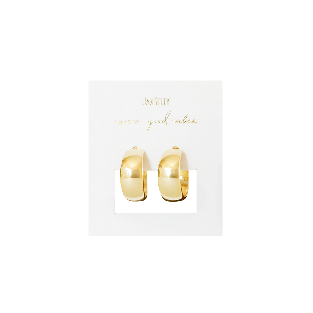 JaxKelly JaxKelly Wide Hoop Earrings - Gold