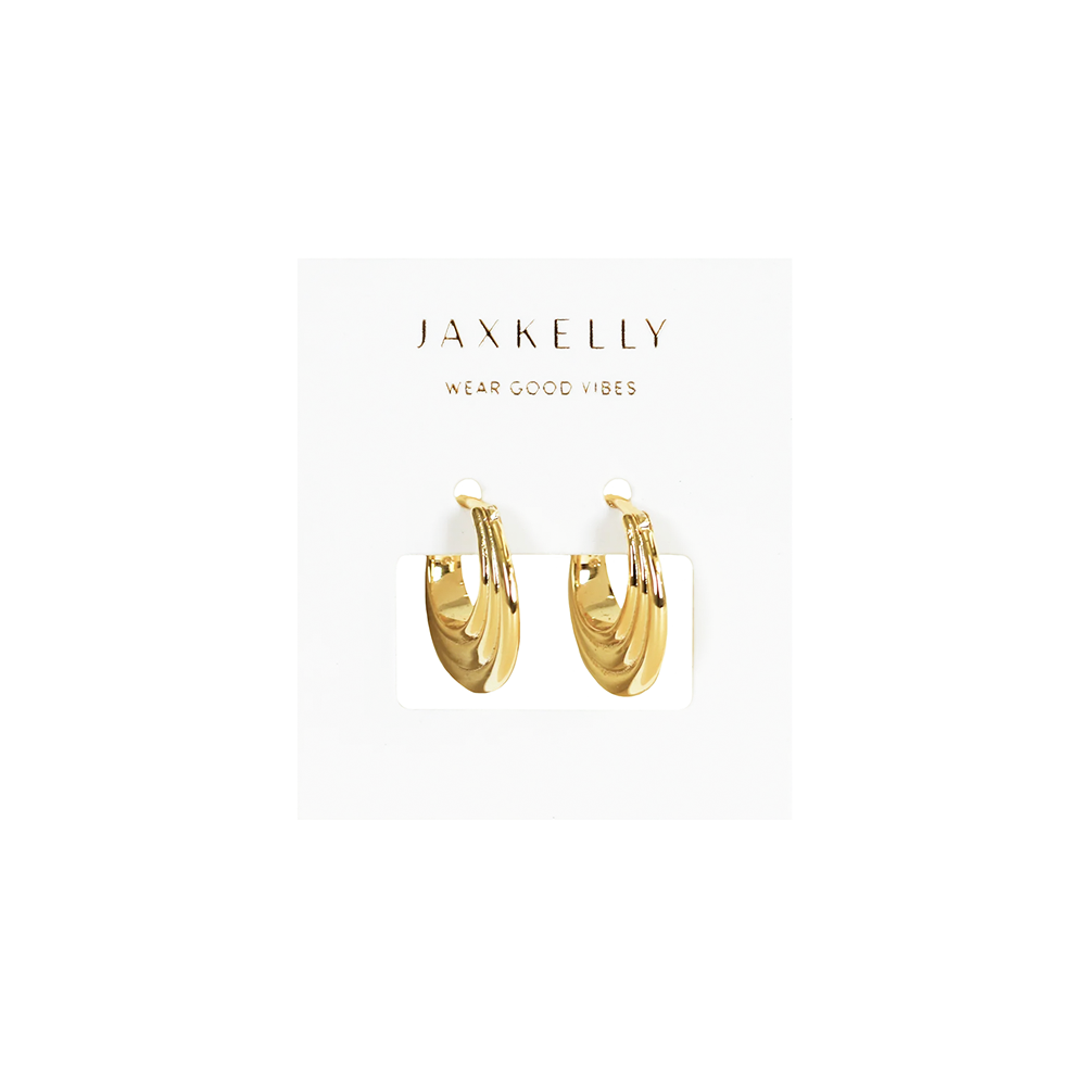 JaxKelly JaxKelly Triple Arch Hoop Earrings - Gold
