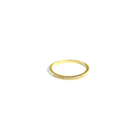JaxKelly JaxKelly Half Pave Ring - White Cz Gold