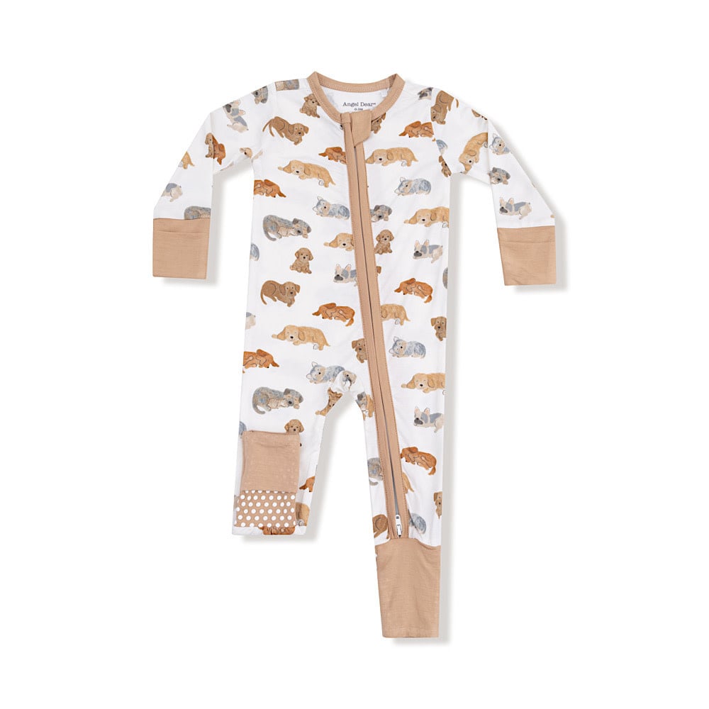 Angel Dear Angel Dear 2 Way Zipper Romper - Napping Puppies