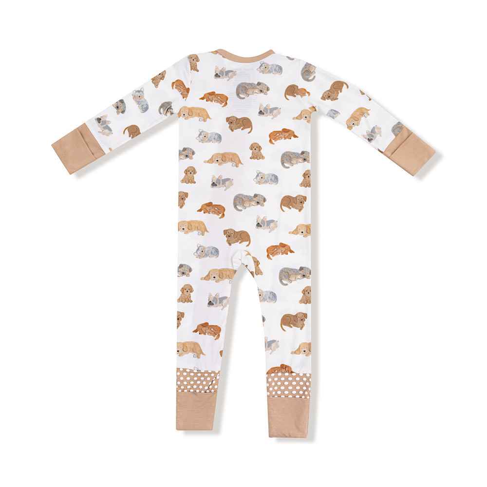 Angel Dear 2 Way Zipper Romper - Napping Puppies