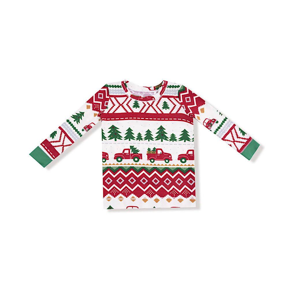 Angel Dear Long Sleeve Loungewear Set - Red Truck Fair Isle