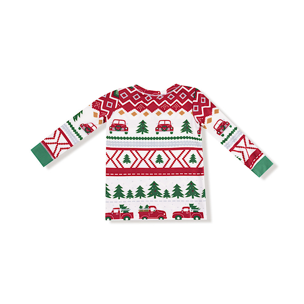 Angel Dear Long Sleeve Loungewear Set - Red Truck Fair Isle
