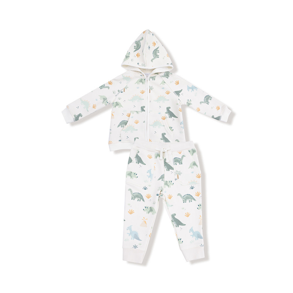 Angel Dear Zip Hoodie and Jogger Set - Soft Dinos