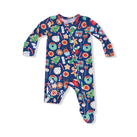 Angel Dear Angel Dear 2 Way Zipper Footie Romper - Christmas Treats